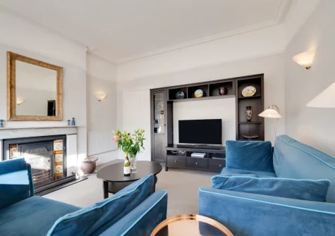 The living room at The Belvedere, Beer