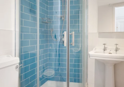 Bedroom #1 en-suite shower room at The Belvedere, Beer