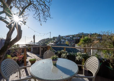 The shared patio & alfresco dining area at The Belvedere, Beer