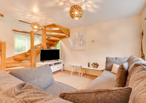 The living area at The Big Barn at Well Cottage, Jacobstow