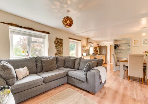 The living area at The Big Barn at Well Cottage, Jacobstow