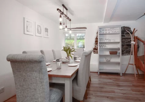 The dining area at The Big Barn at Well Cottage, Jacobstow