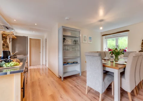 The kitchen & dining area at The Big Barn at Well Cottage, Jacobstow