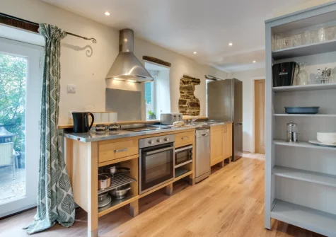 The kitchen at The Big Barn at Well Cottage, Jacobstow