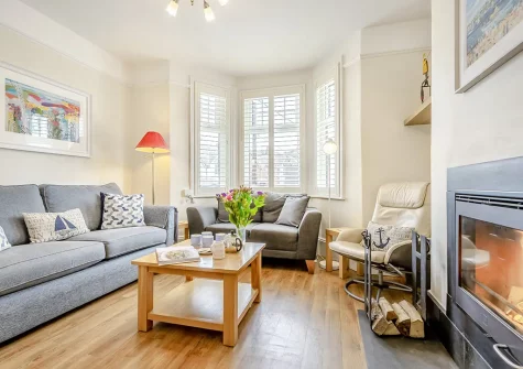 The living room at The Blue House, 18 Glynn Road, Padstow