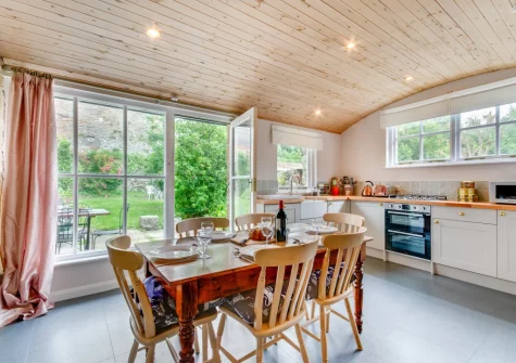 The kitchen & dining area at The Blue House, Penzance