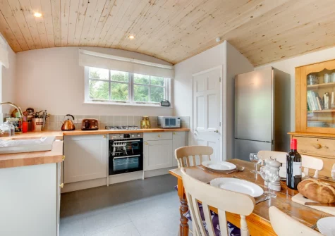The kitchen & dining area at The Blue House, Penzance