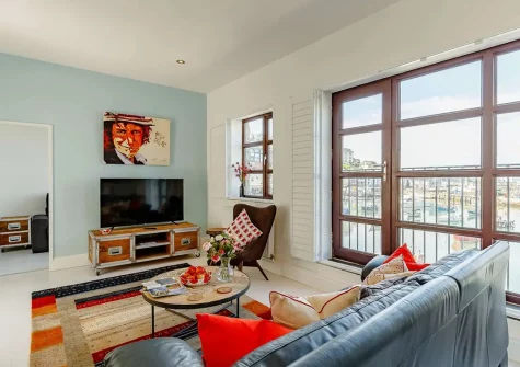 The living area at The Boat Yard, Brixham