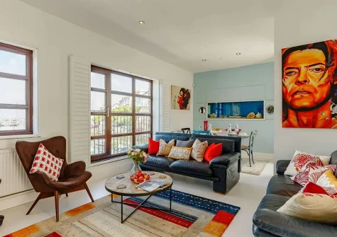 The living area at The Boat Yard, Brixham