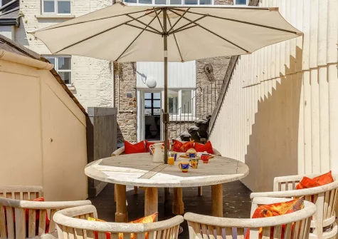 The terrace & alfresco dining area at The Boat Yard, Brixham