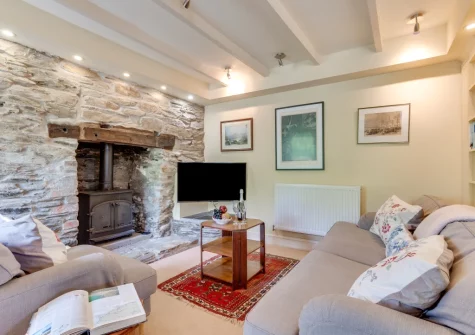 The living room at The Boathouse, Little Petherick
