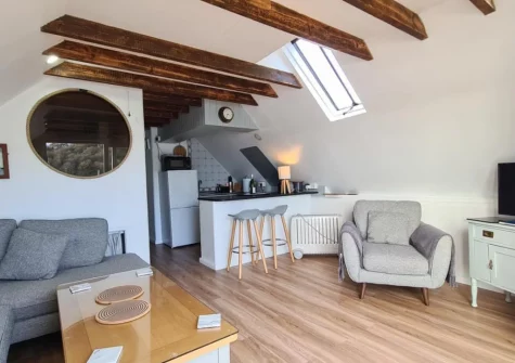 The living area at The Boathouse, St Mawes