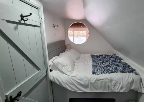 The bedroom at The Boathouse, St Mawes