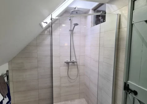 The shower room at The Boathouse, St Mawes