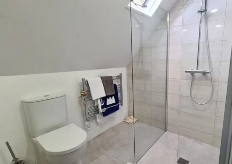 The shower room at The Boathouse, St Mawes