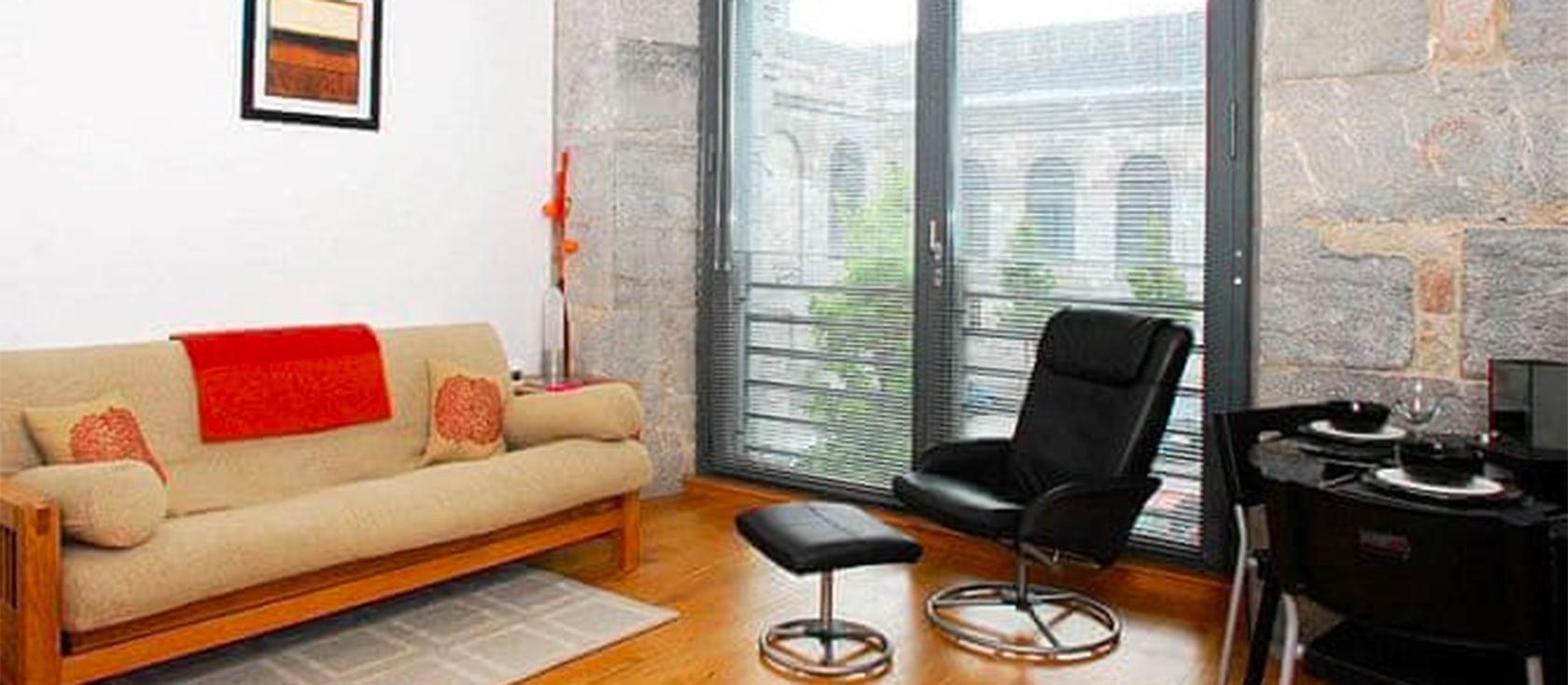 The Bosun's Locker, The Brewhouse is a stunning studio apartment that has been sensitively re-developed within Plymouth#39;s Royal William Yard. The apartment features 10ft windows that open out to a juliet balcony and give the studio a light and airy feel.