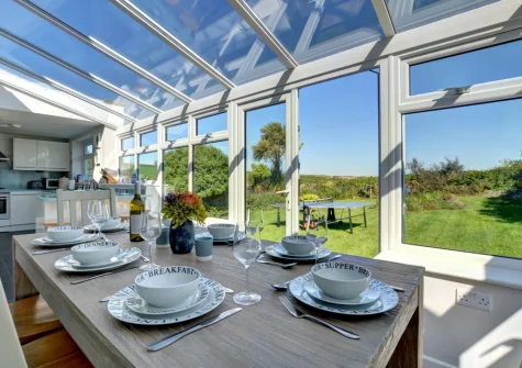The dining area at The Bower, Trevone
