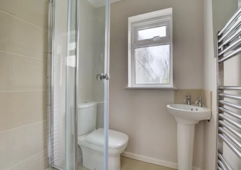 The shower room at The Bower, Trevone