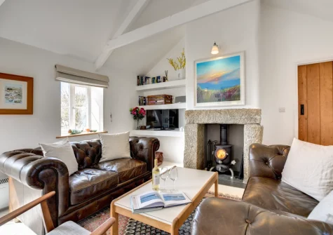 The living room at The Byre, Sennen