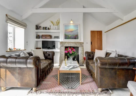 The living room at The Byre, Sennen