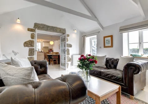The living room at The Byre, Sennen