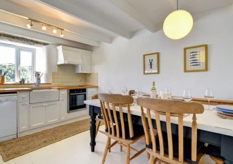 The kitchen & dining area at The Byre, Sennen