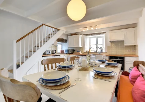 The kitchen & dining area at The Byre, Sennen
