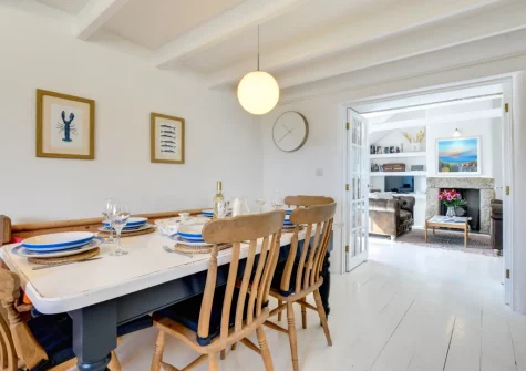 The dining area at The Byre, Sennen