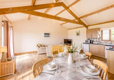 The dining area at The Cabin, Bideford