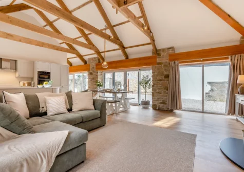 The living area at The Cart House, Burnthouse