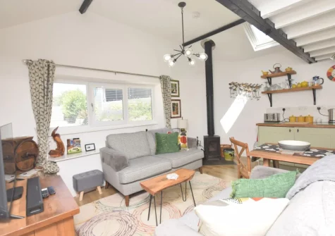 The living area at The Churns, Lanhydrock