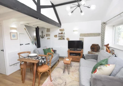 The living area at The Churns, Lanhydrock