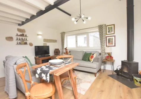 The living & dining area at The Churns, Lanhydrock