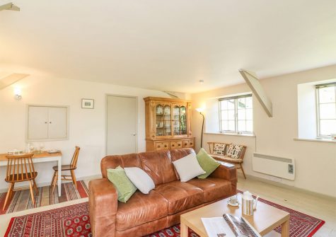 The living area at The Coach House, Gidleigh