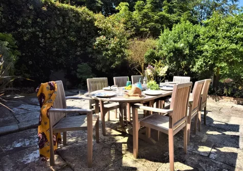 The patio & alfresco dining area at The Coach House, Ladock