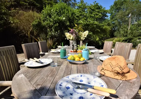 The patio & alfresco dining area at The Coach House, Ladock