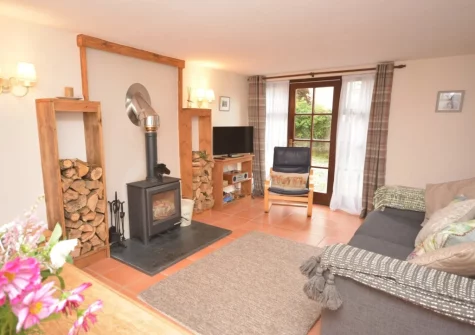 The living area at The Coach House, Whiddon Down