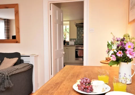 The dining area & kitchen at The Coach House, Whiddon Down