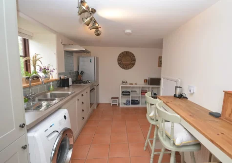 The kitchen at The Coach House, Whiddon Down