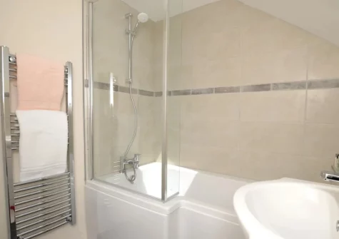 The bathroom at The Coach House, Whiddon Down