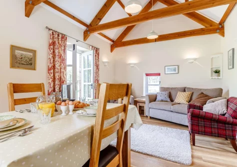 The living & dining area at The Corn Mill, Coombe