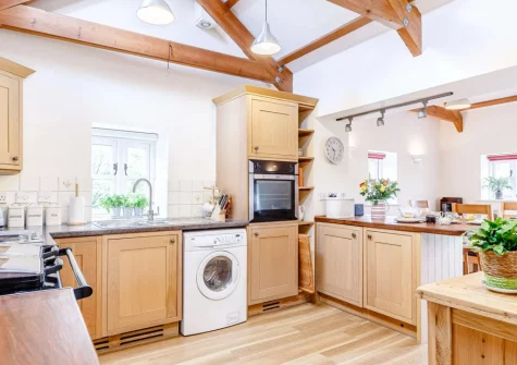 The kitchen at The Corn Mill, Coombe