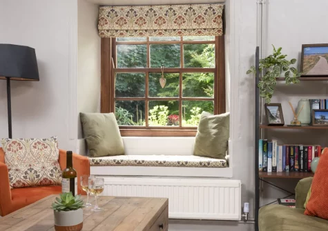 The living room at The Corner Cottage, Carnhell Green