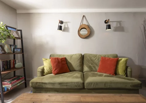 The living room at The Corner Cottage, Carnhell Green