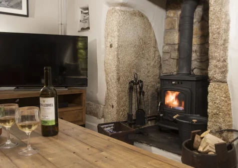 The living room at The Corner Cottage, Carnhell Green