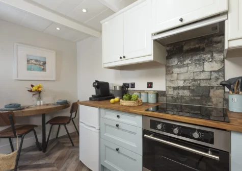 The kitchen & dining area at The Corner Cottage, Carnhell Green