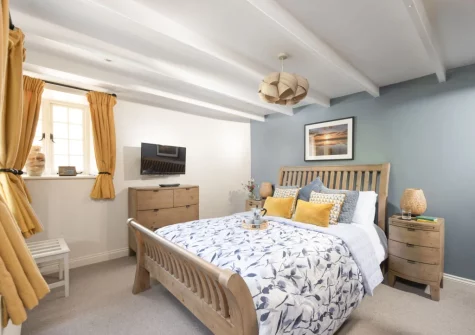 The bedroom at The Corner Cottage, Carnhell Green