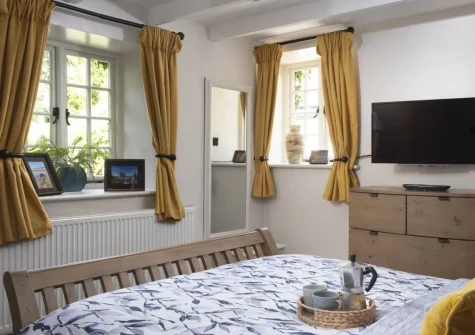 The bedroom at The Corner Cottage, Carnhell Green