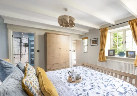 The bedroom at The Corner Cottage, Carnhell Green