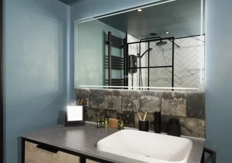 The en-suite shower room at The Corner Cottage, Carnhell Green
